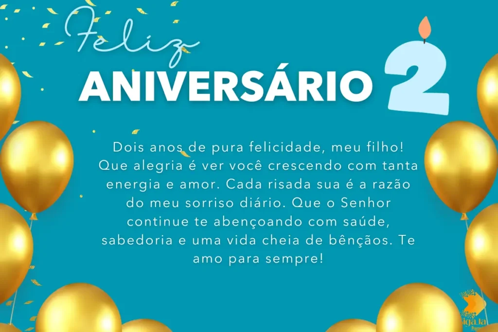 Mensagem de Aniversário para Filho de 2 Anos