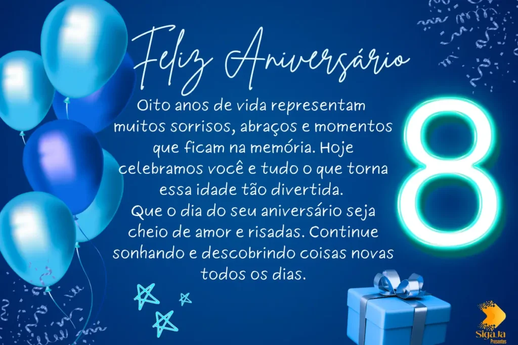 Mensagem de Aniversário para Filho de 8 Anos