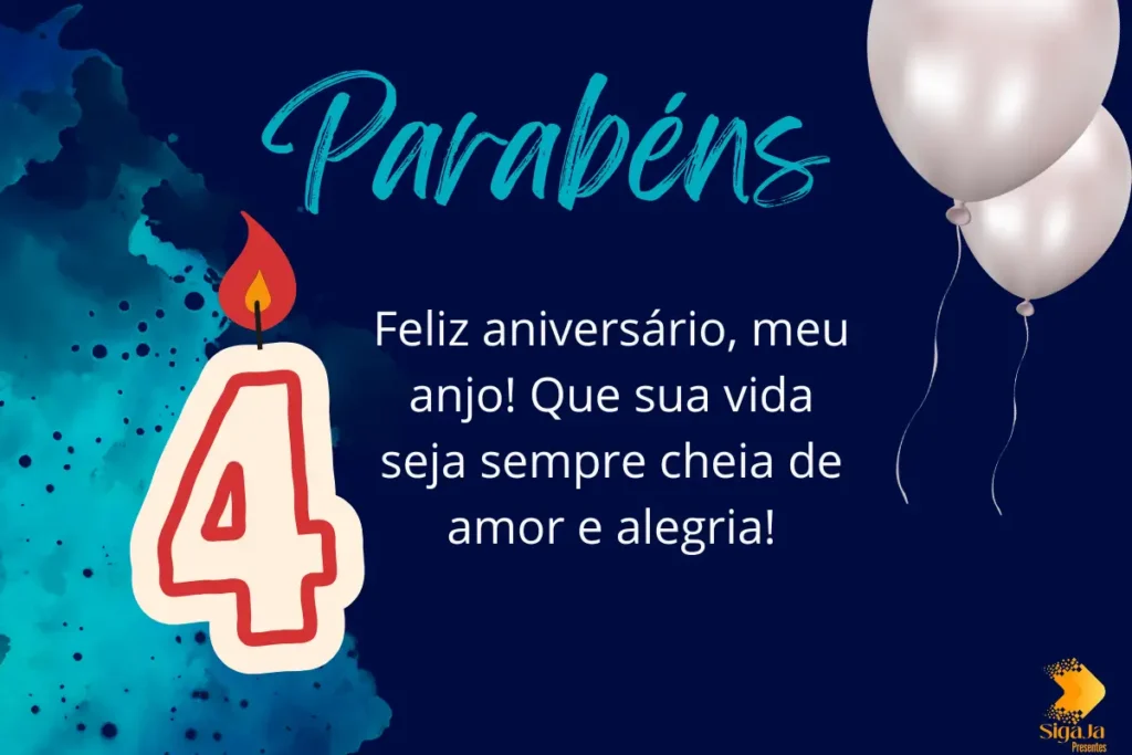 Mensagens de Aniversário para Filho de 4 Anos para WhatsApp