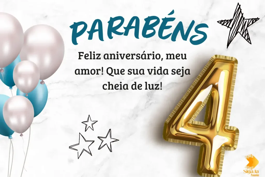 Mensagens de Aniversário para Filho de 4 Anos para WhatsApp