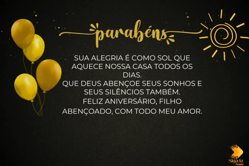 mensagem de aniversário para filho abençoado