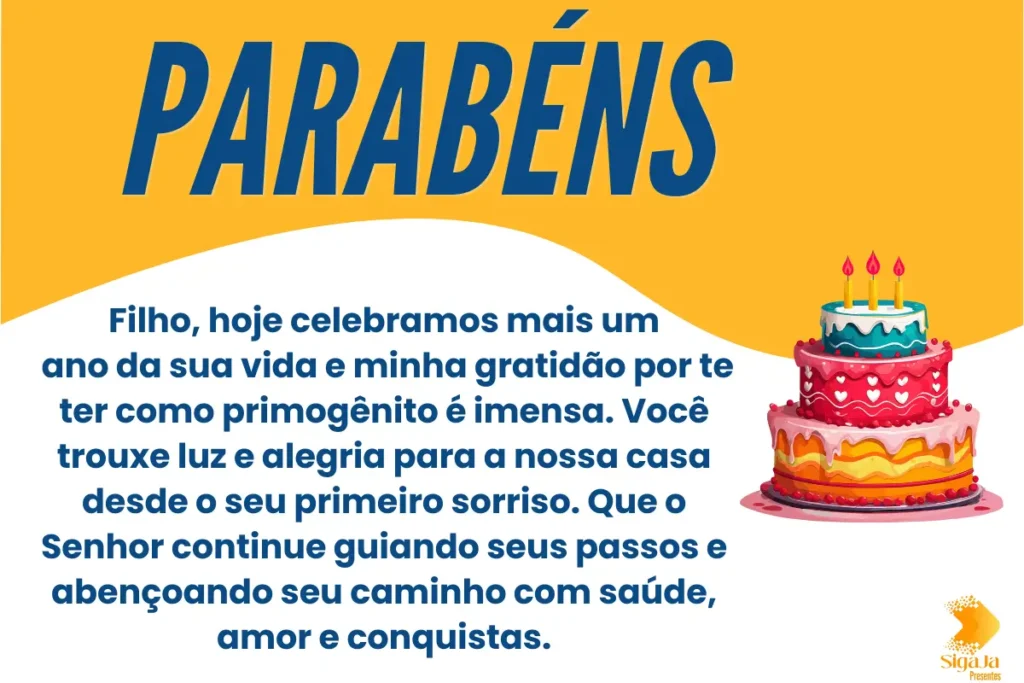 mensagem de aniversário para filho primogênito