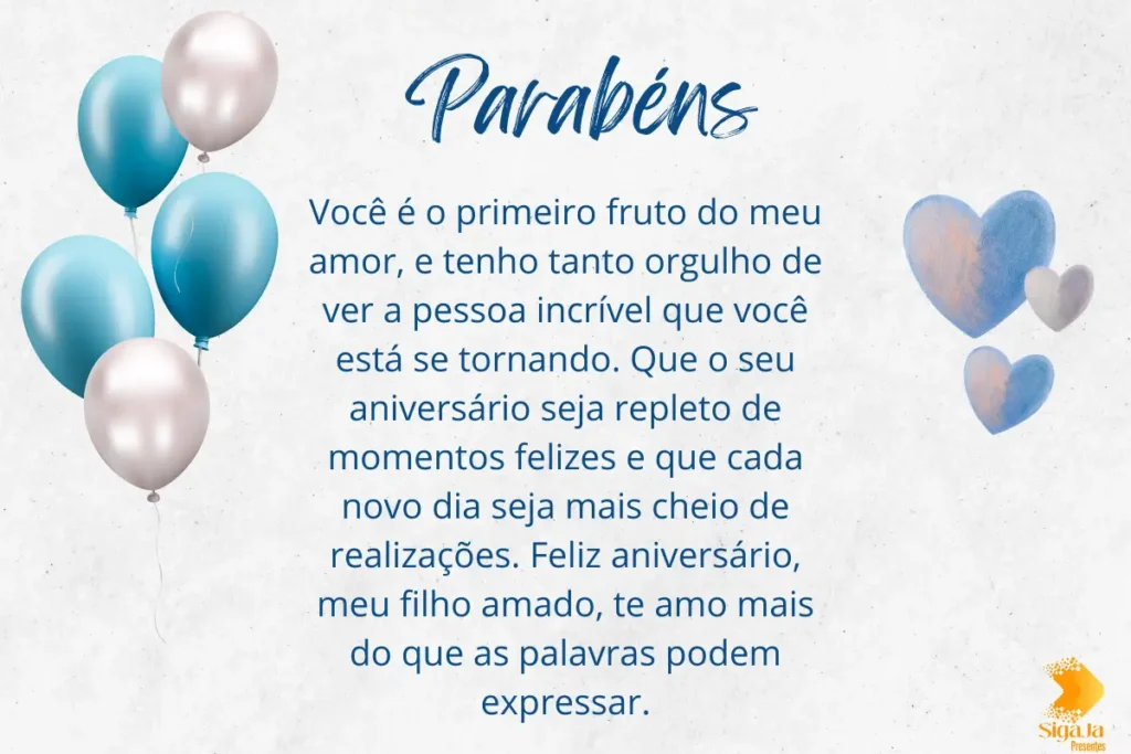 mensagem de aniversário para filho primogênito