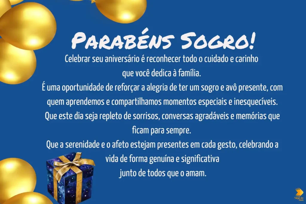 Mensagem de Feliz Aniversário Sogro e Vovô