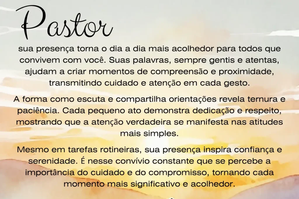 Mensagem para os Pastores