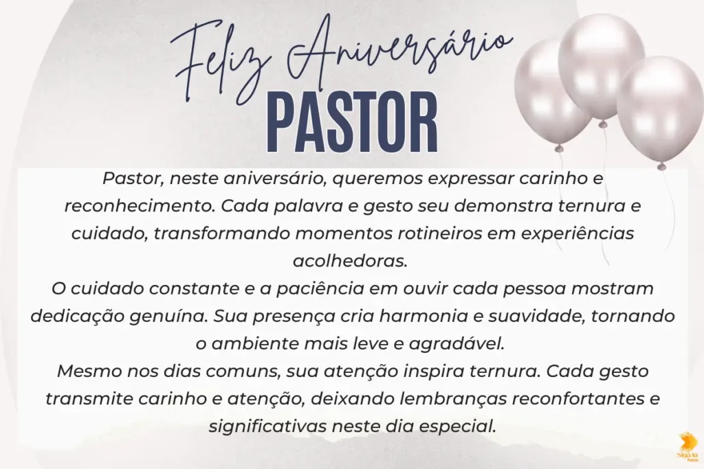 Mensagem de Aniversário para Pastor