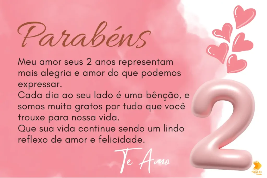 Frase de Aniversário para Filha de 2 Anos