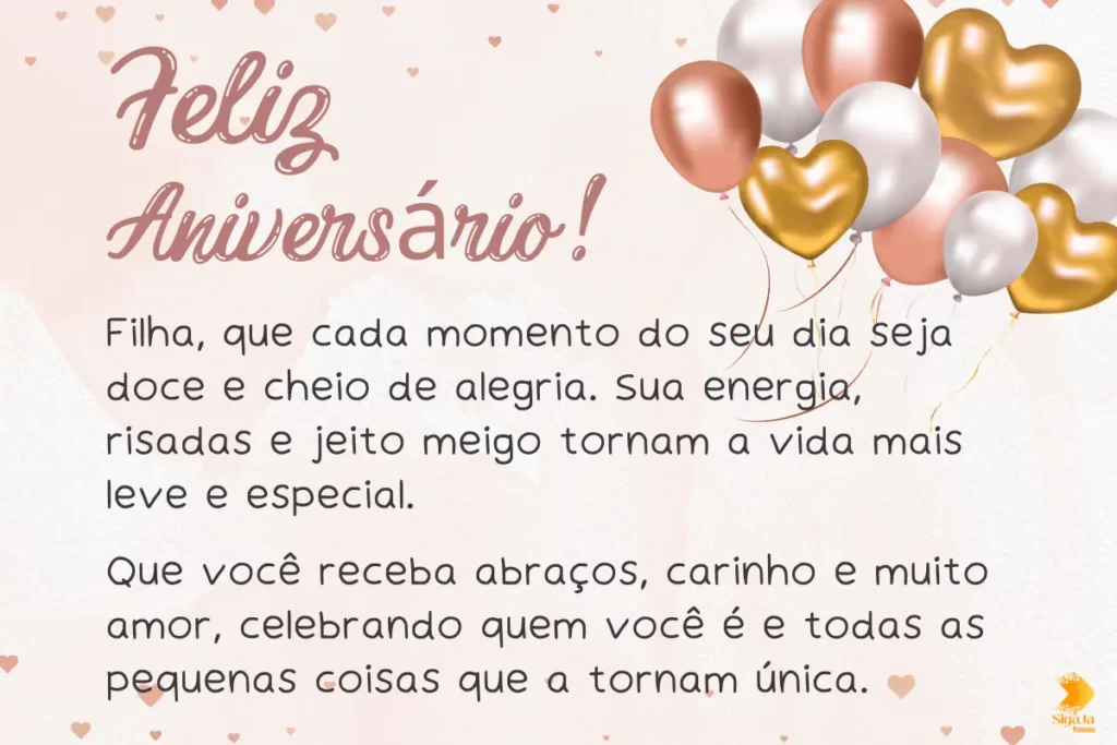 Mensagem de Aniversário para Filha
