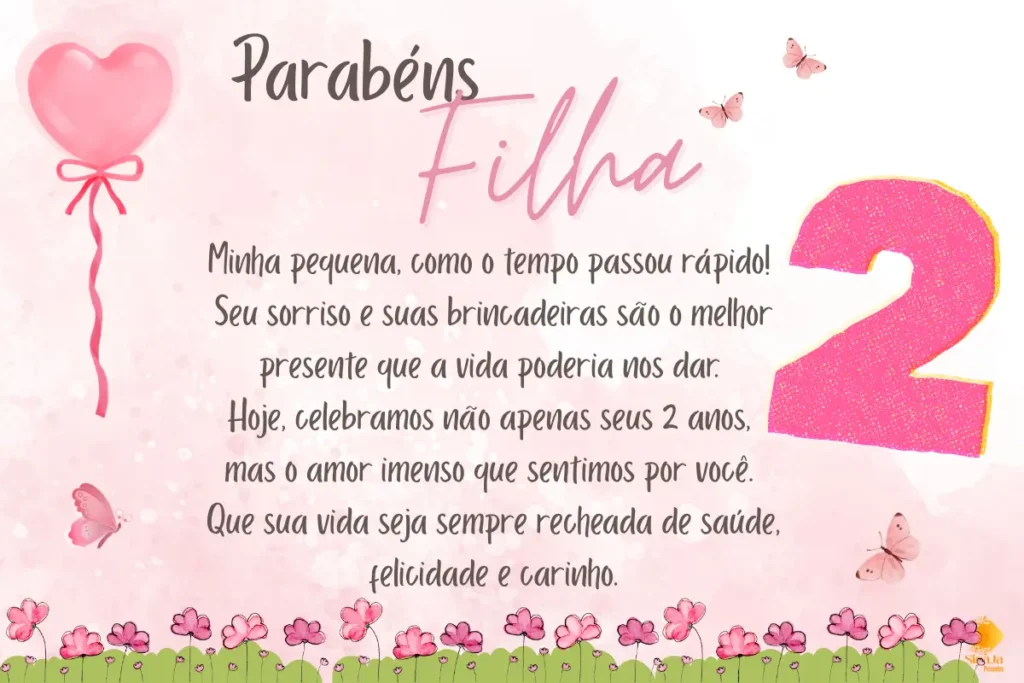 Mensagem de Aniversário para Filha de 2 Anos