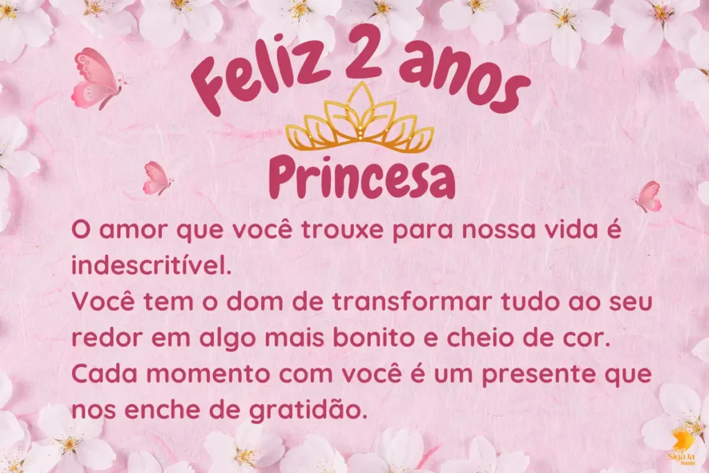 Mensagem de Aniversário para Filha de 2 Anos