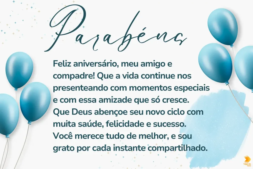 Mensagem de Feliz Aniversário para Amigo e Compadre