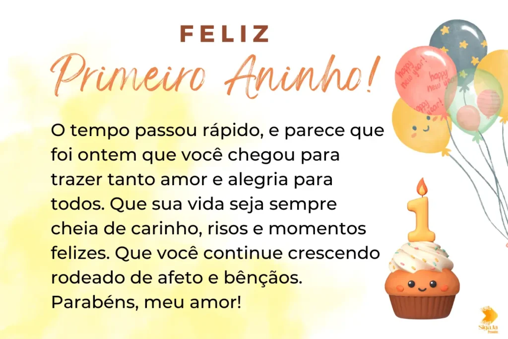 Msg de Aniversário de 1 Ano