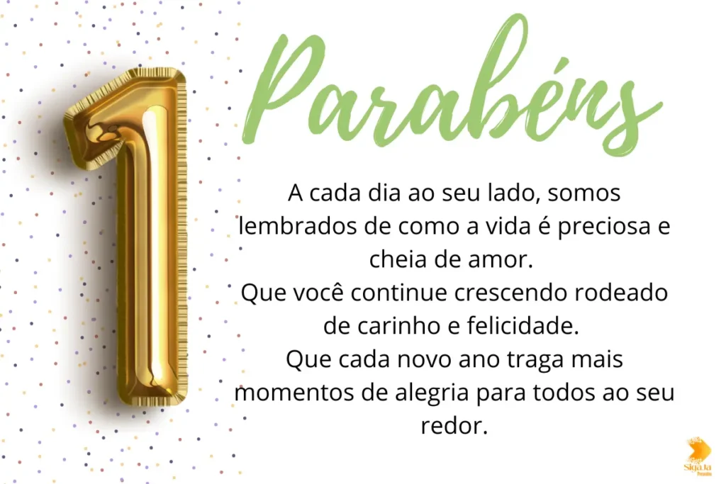 Msg de Aniversário de 1 Ano