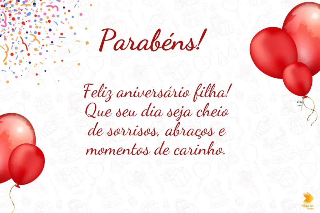 Whatsapp Mensagem de Aniversário para Filha