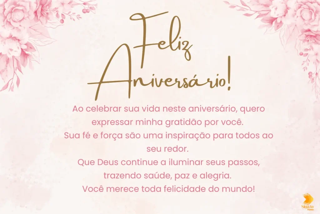 Mensagem de Aniversário Evangélica Feminina