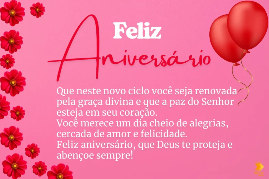 Mensagem de Aniversário Evangélica Feminina
