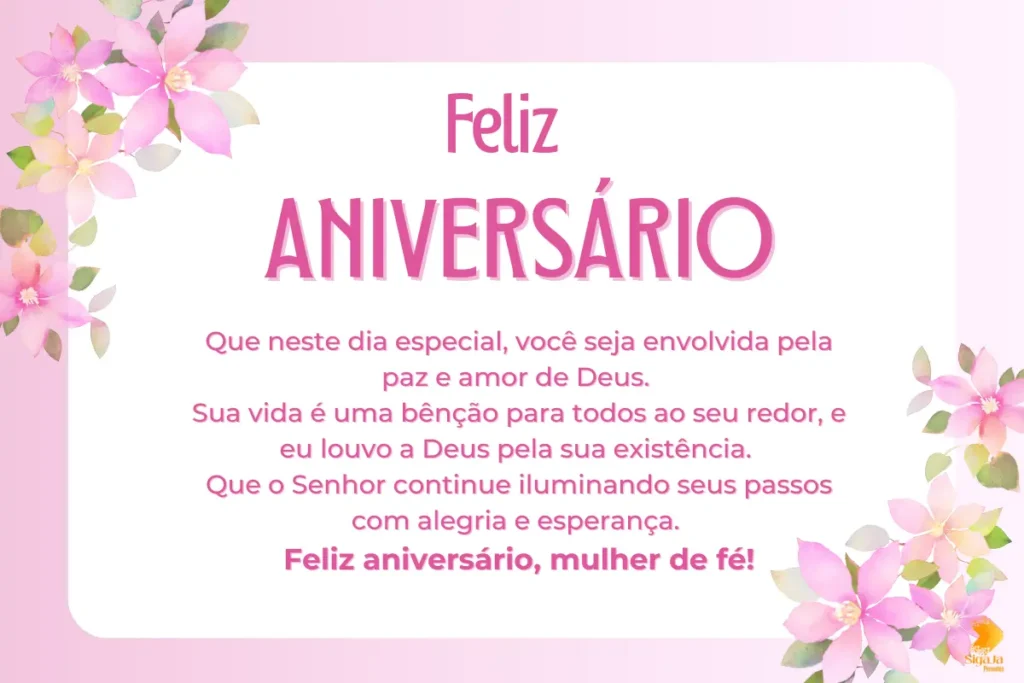 Mensagem de Aniversário Evangélica Feminina