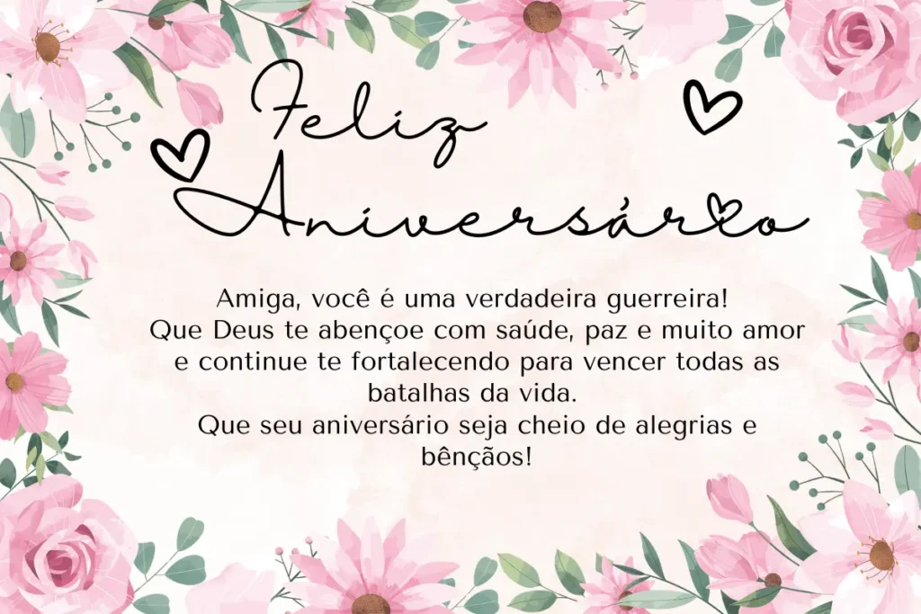Mensagem de Aniversário Evangélica para Amiga Guerreira