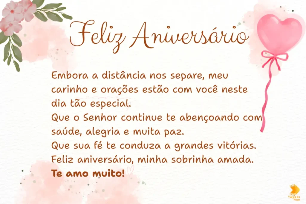 Mensagem de Aniversário Sobrinha Evangélica