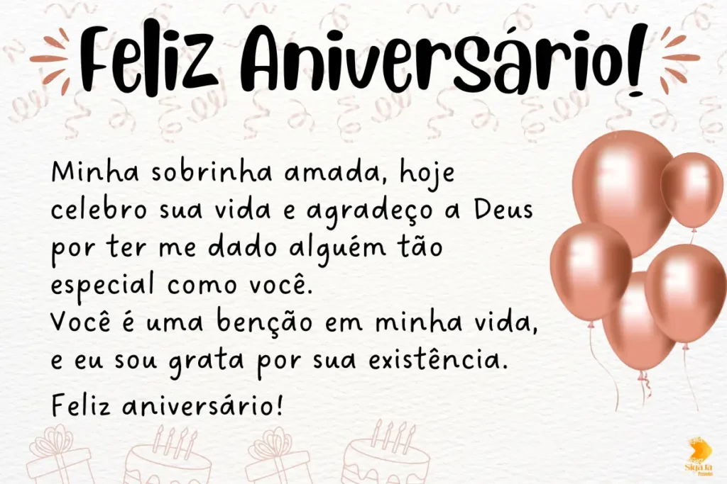 Mensagem de Aniversário Sobrinha Evangélica