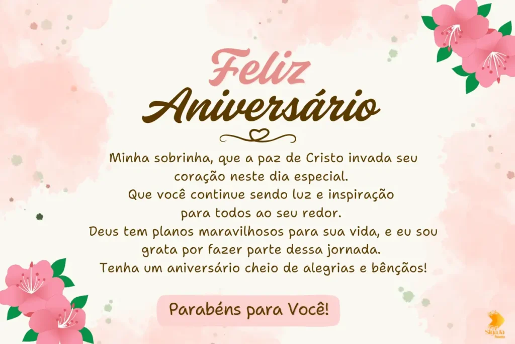 Mensagem de Aniversário Sobrinha Evangélica
