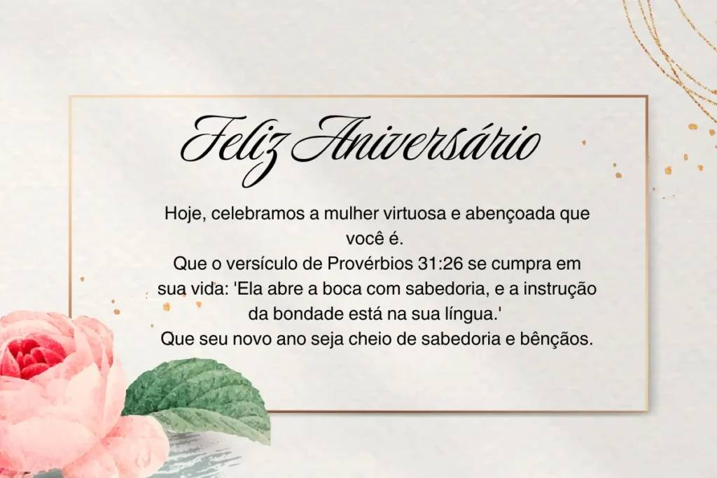 Mensagem de Aniversário para Esposa do Pastor