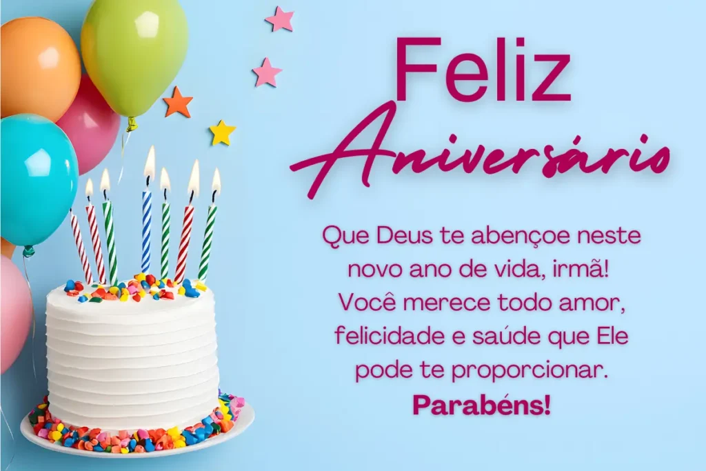 Mensagem de Aniversário para Irmã Evangélica para WhatsApp