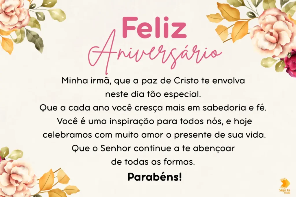 Mensagens de Aniversario para Irmã Evangelica
