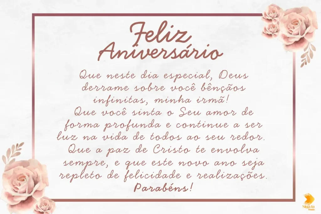Mensagens de Aniversario para Irmã Evangelica