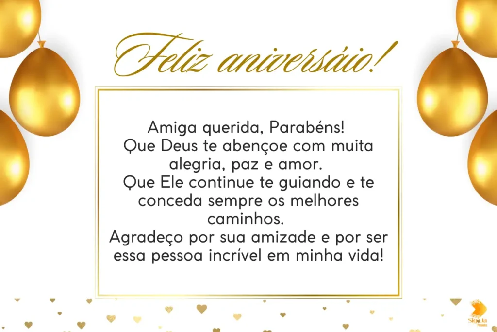 Msg de Aniversário Gospel para Amiga