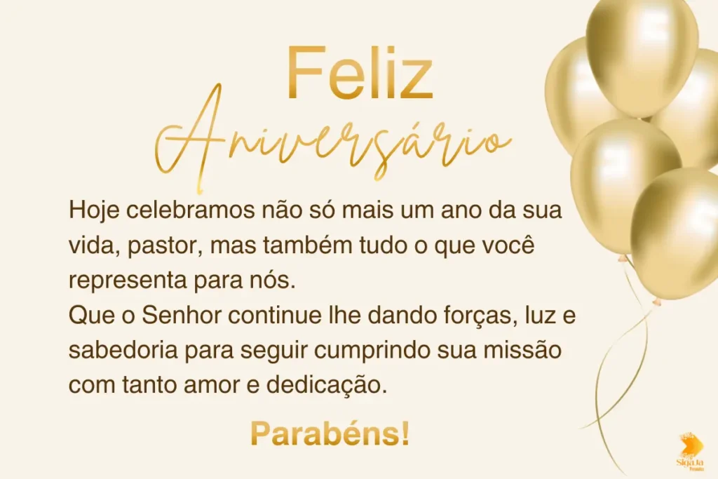 mensagens de aniversário para pastor