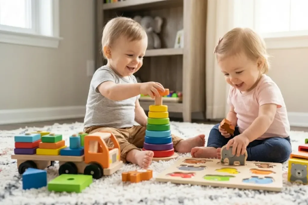 Brinquedos de encaixe 1 ano para desenvolver raciocínio