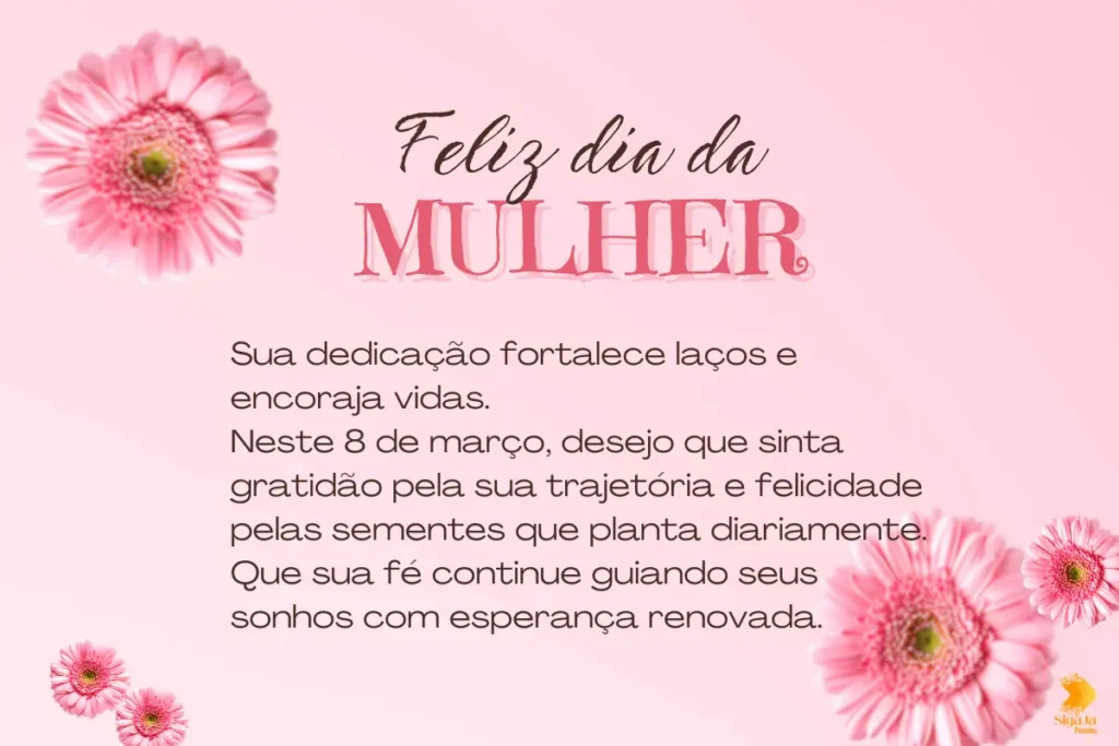 mensagem sobre o dia da mulher