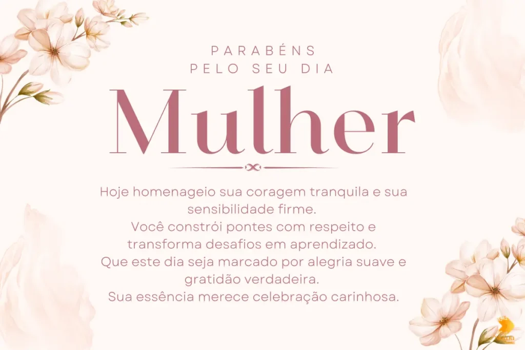mensagem sobre o dia da mulher