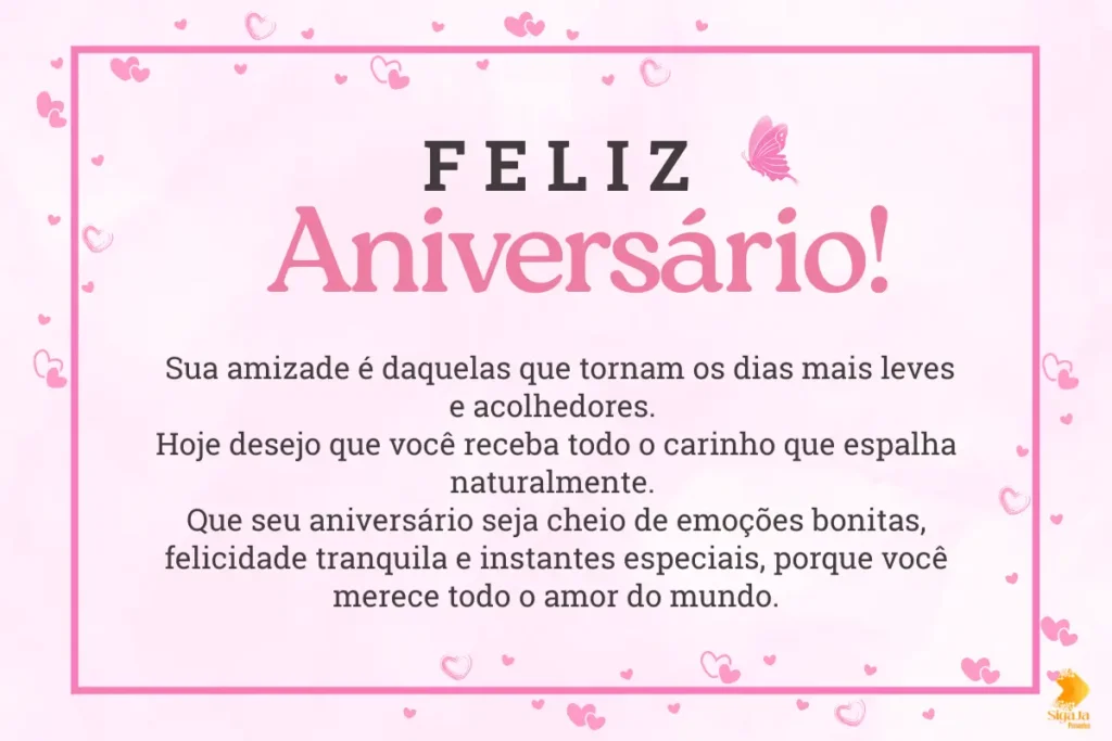 Mensagem de aniversário para amiga