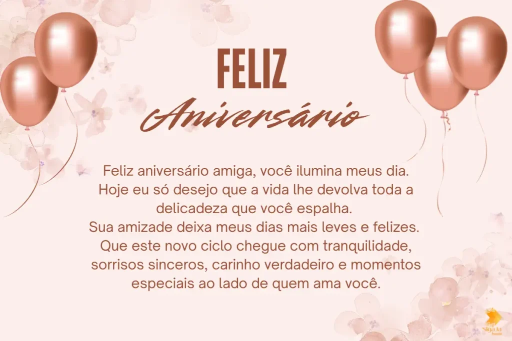 Mensagem de aniversário para amiga