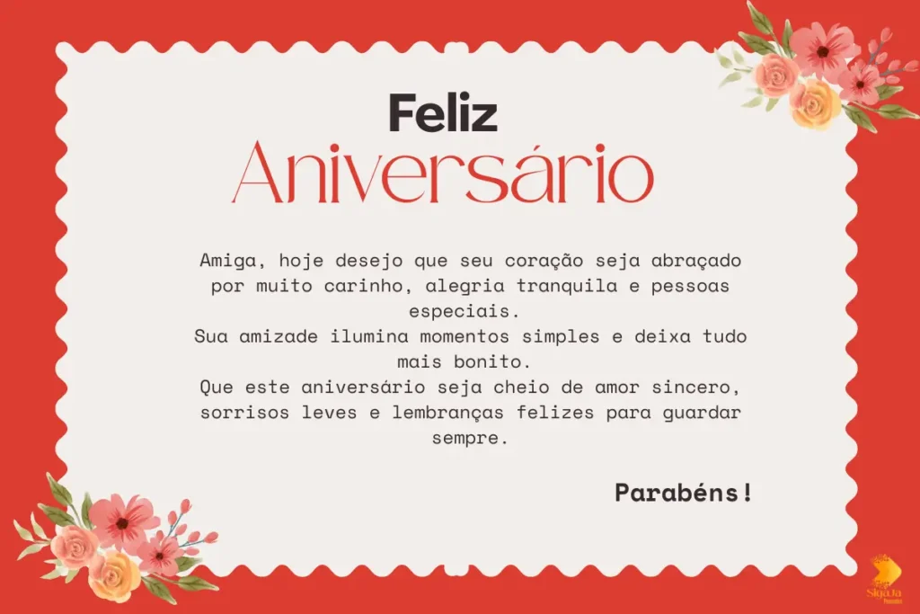 Mensagens de parabéns amiga