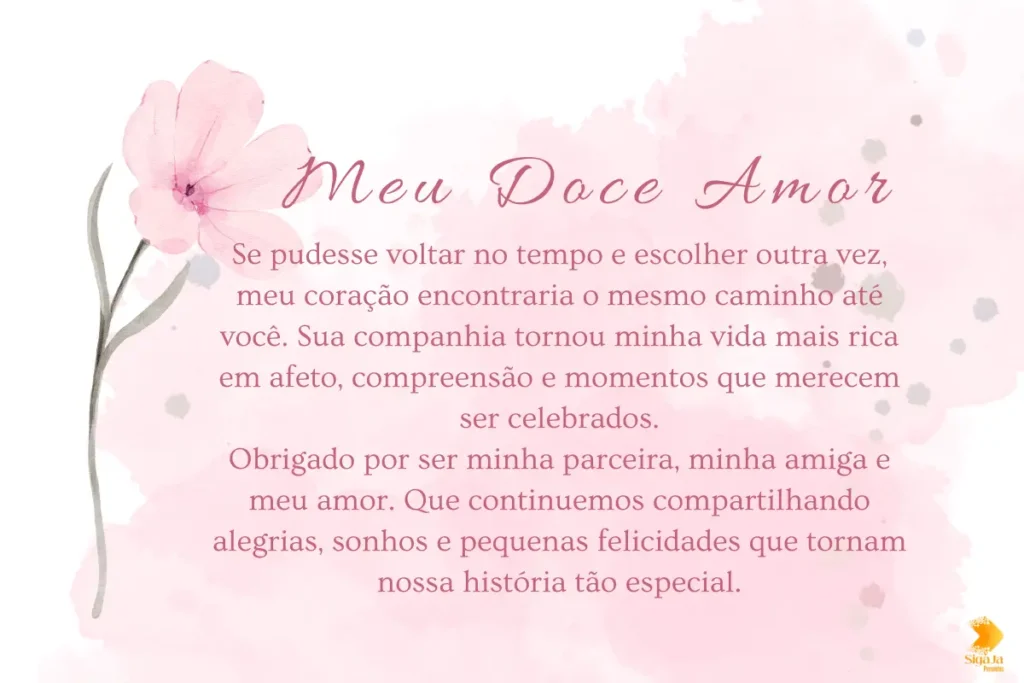 Mensagem dos namorados esposa