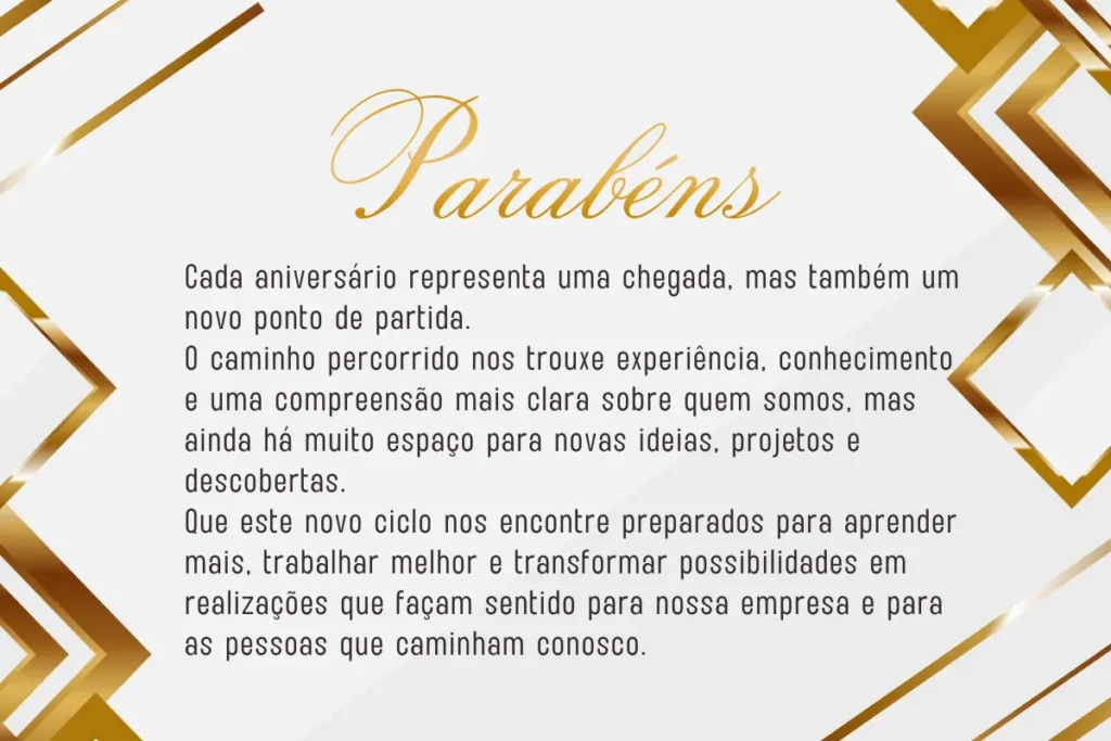 Mensagem de aniversário da empresa inspiradoras sobre futuro e novos ciclos