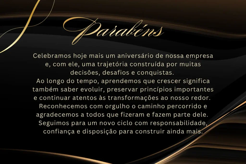 Mensagens institucionais e elegantes para aniversário da empresa